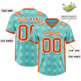 Custom Bright Green Orange Personalized All Star Graffiti Pattern Authentic Football Jersey