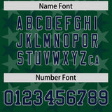 Custom Green Navy Personalized All Star Graffiti Pattern Authentic Football Jersey