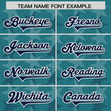 Custom Aqua Navy Personalized All Star Graffiti Pattern Authentic Football Jersey