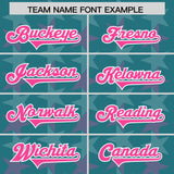 Custom Aqua Pink Personalized All Star Graffiti Pattern Authentic Football Jersey