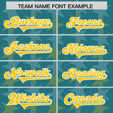 Custom Aqua Gold Personalized All Star Graffiti Pattern Authentic Football Jersey