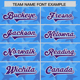 Custom Light Blue Purple Personalized All Star Graffiti Pattern Authentic Football Jersey