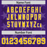 Custom Purple Gold Personalized All Star Graffiti Pattern Authentic Football Jersey