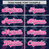 Custom Navy Pink Personalized All Star Graffiti Pattern Authentic Football Jersey