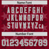 Custom Crimson Grey Personalized All Star Graffiti Pattern Authentic Football Jersey
