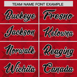Custom Red Black Personalized All Star Graffiti Pattern Authentic Football Jersey