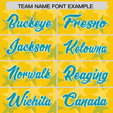 Custom Gold Aqua Personalized All Star Graffiti Pattern Authentic Football Jersey