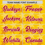 Custom Gold Red Personalized All Star Graffiti Pattern Authentic Football Jersey