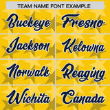 Custom Gold Navy Personalized All Star Graffiti Pattern Authentic Football Jersey