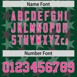 Custom Green Pink Personalized All Star Graffiti Pattern Authentic Football Jersey