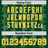 Custom Green Gold Personalized All Star Graffiti Pattern Authentic Football Jersey