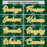 Custom Green Old Gold Personalized All Star Graffiti Pattern Authentic Football Jersey