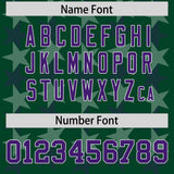 Custom Green Purple Personalized All Star Graffiti Pattern Authentic Football Jersey