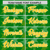 Custom Kelly Green Gold Personalized All Star Graffiti Pattern Authentic Football Jersey