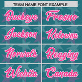 Custom Aqua Pink Personalized All Star Graffiti Pattern Authentic Football Jersey