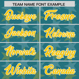 Custom Aqua Gold Personalized All Star Graffiti Pattern Authentic Football Jersey