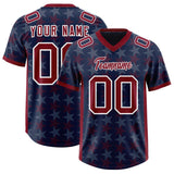 Custom Navy Crimson Personalized All Star Graffiti Pattern Authentic Football Jersey