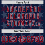 Custom Navy Crimson Personalized All Star Graffiti Pattern Authentic Football Jersey
