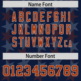 Custom Navy Texas Orange Personalized All Star Graffiti Pattern Authentic Football Jersey