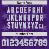 Custom Purple Grey Personalized All Star Graffiti Pattern Authentic Football Jersey
