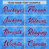 Custom Light Blue Purple Personalized All Star Graffiti Pattern Authentic Football Jersey
