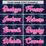 Custom Navy Pink Personalized All Star Graffiti Pattern Authentic Football Jersey