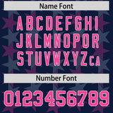 Custom Navy Pink Personalized All Star Graffiti Pattern Authentic Football Jersey