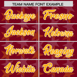 Custom Crimson Yellow Personalized All Star Graffiti Pattern Authentic Football Jersey