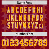 Custom Crimson Yellow Personalized All Star Graffiti Pattern Authentic Football Jersey