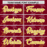 Custom Crimson Gold Personalized All Star Graffiti Pattern Authentic Football Jersey