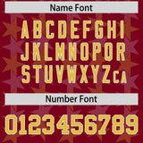 Custom Crimson Gold Personalized All Star Graffiti Pattern Authentic Football Jersey