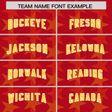 Custom Red Yellow Personalized All Star Graffiti Pattern Authentic Football Jersey