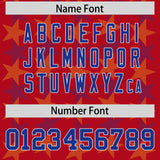 Custom Red Royal Personalized All Star Graffiti Pattern Authentic Football Jersey
