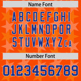 Custom Orange Royal Personalized All Star Graffiti Pattern Authentic Football Jersey