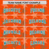 Custom Orange Aqua Personalized All Star Graffiti Pattern Authentic Football Jersey