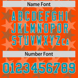 Custom Orange Aqua Personalized All Star Graffiti Pattern Authentic Football Jersey