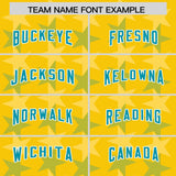 Custom Gold Aqua Personalized All Star Graffiti Pattern Authentic Football Jersey