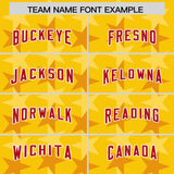 Custom Gold Red Personalized All Star Graffiti Pattern Authentic Football Jersey