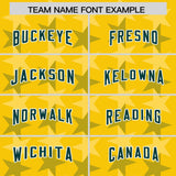 Custom Gold Green Personalized All Star Graffiti Pattern Authentic Football Jersey