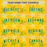 Custom Gold Kelly Green Personalized All Star Graffiti Pattern Authentic Football Jersey