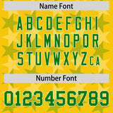 Custom Gold Kelly Green Personalized All Star Graffiti Pattern Authentic Football Jersey