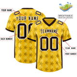Custom Gold Black Personalized All Star Graffiti Pattern Authentic Football Jersey