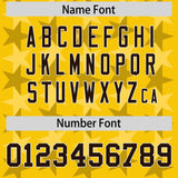 Custom Gold Black Personalized All Star Graffiti Pattern Authentic Football Jersey
