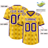 Custom Gold Purple Personalized All Star Graffiti Pattern Authentic Football Jersey