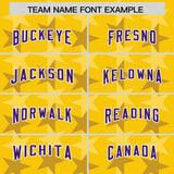 Custom Gold Purple Personalized All Star Graffiti Pattern Authentic Football Jersey