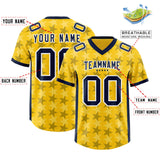 Custom Gold Navy Personalized All Star Graffiti Pattern Authentic Football Jersey