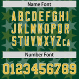 Custom Green Old Gold Personalized All Star Graffiti Pattern Authentic Football Jersey