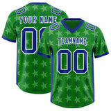 Custom Kelly Green Royal Personalized All Star Graffiti Pattern Authentic Football Jersey