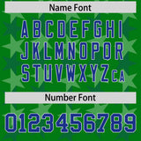 Custom Kelly Green Royal Personalized All Star Graffiti Pattern Authentic Football Jersey