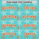 Custom Bright Green Orange Personalized All Star Graffiti Pattern Authentic Football Jersey